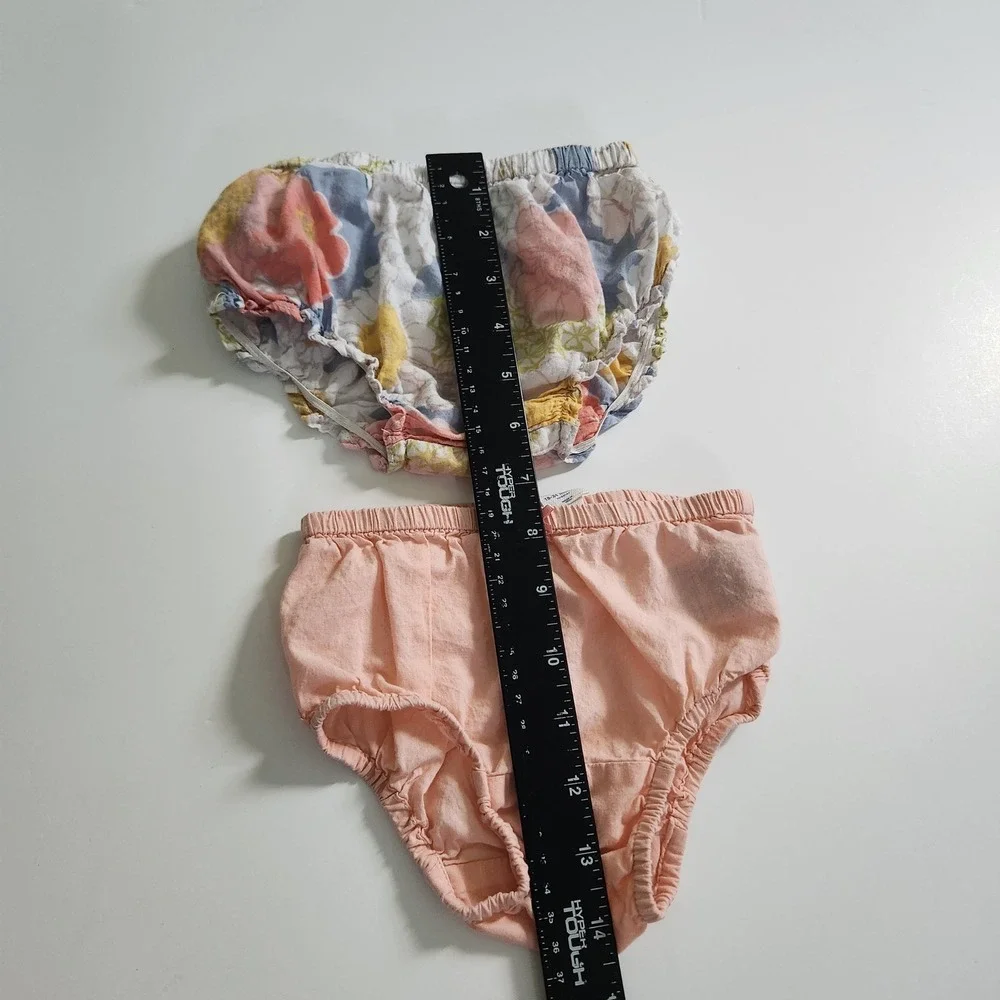 Baby Gap 100% Cotton Bloomers Diaper Covers size 18-24M Peach Floral Ruffle